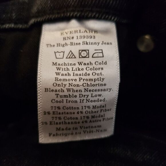 Everlane High Rise Skinny Button Fly Sz 26 - Picture 7 of 8